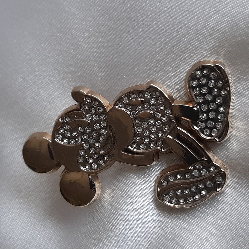 Disney Mickey Mouse pin/broach with rhinestones. 1 1/2 inches.